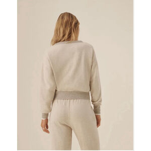 Women's BUCK MASON Light Gray Cropped Sweatshirt L